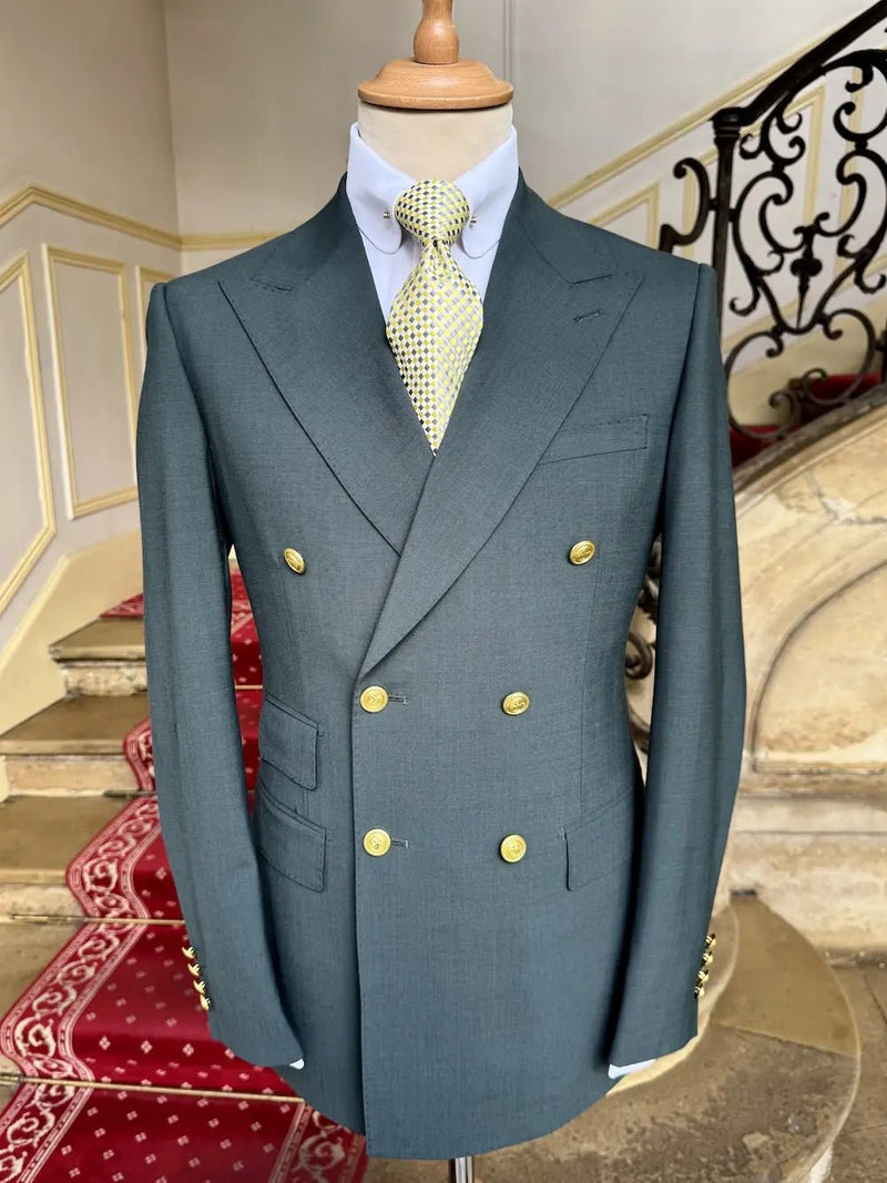 Blazer croisé vert en laine froide - Zed By Blazer croisé vert en laine froide - Zed By