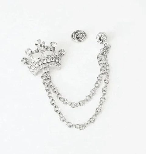 Silver Crown Brooch